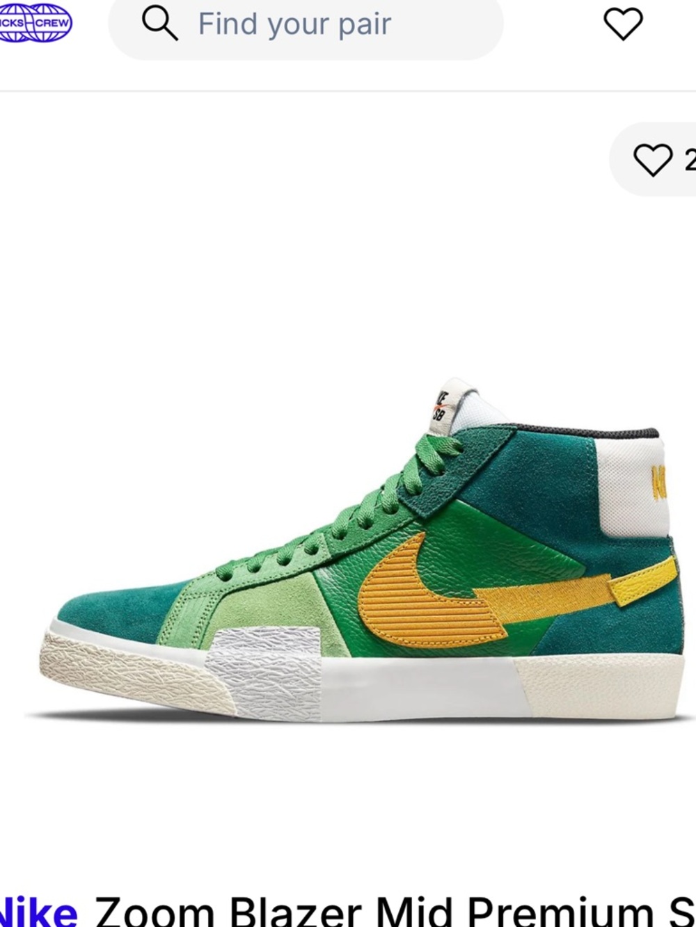 Nike Zoom Blazer Mid - Green and Yellow